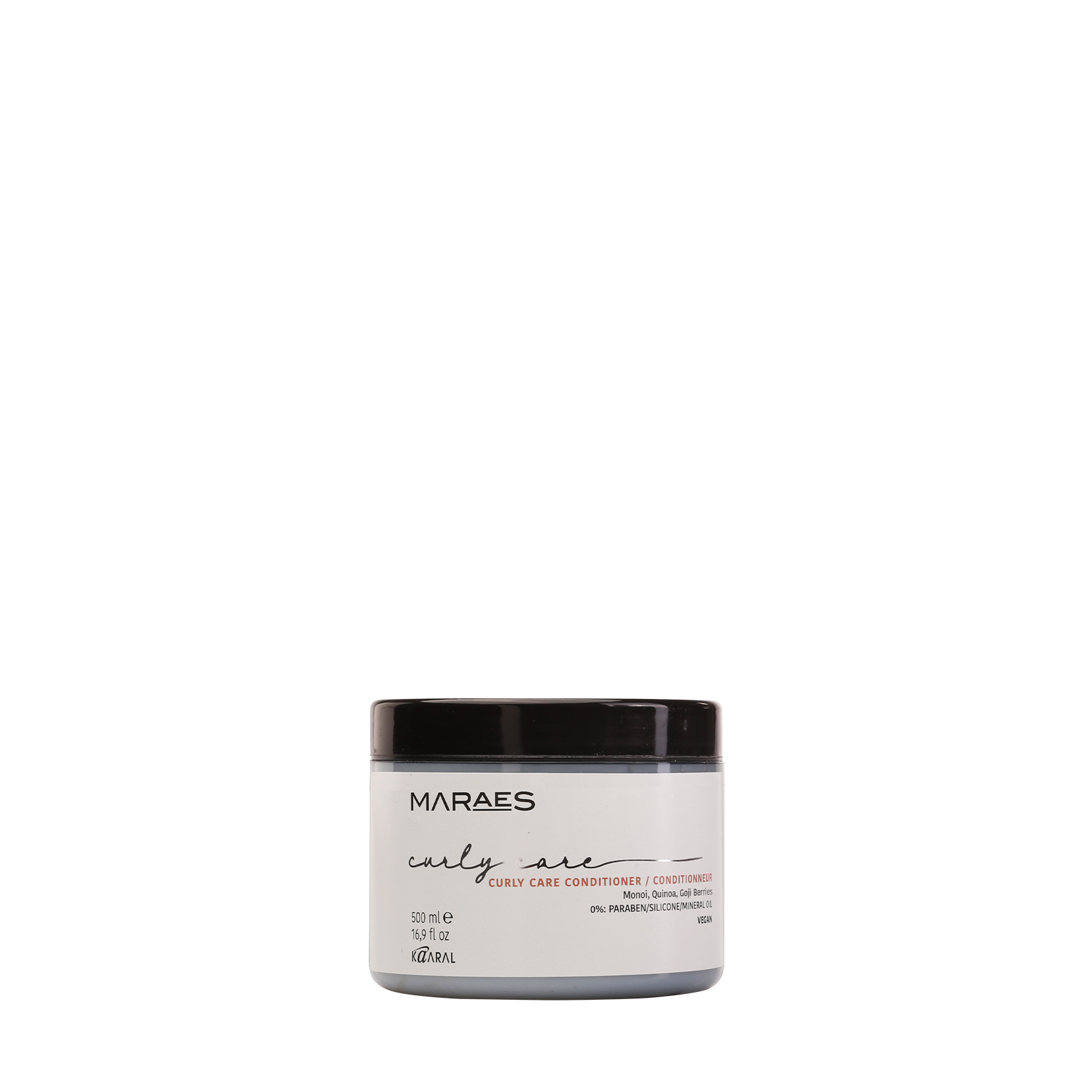 Small white Maraes cosmetic jar on a black background