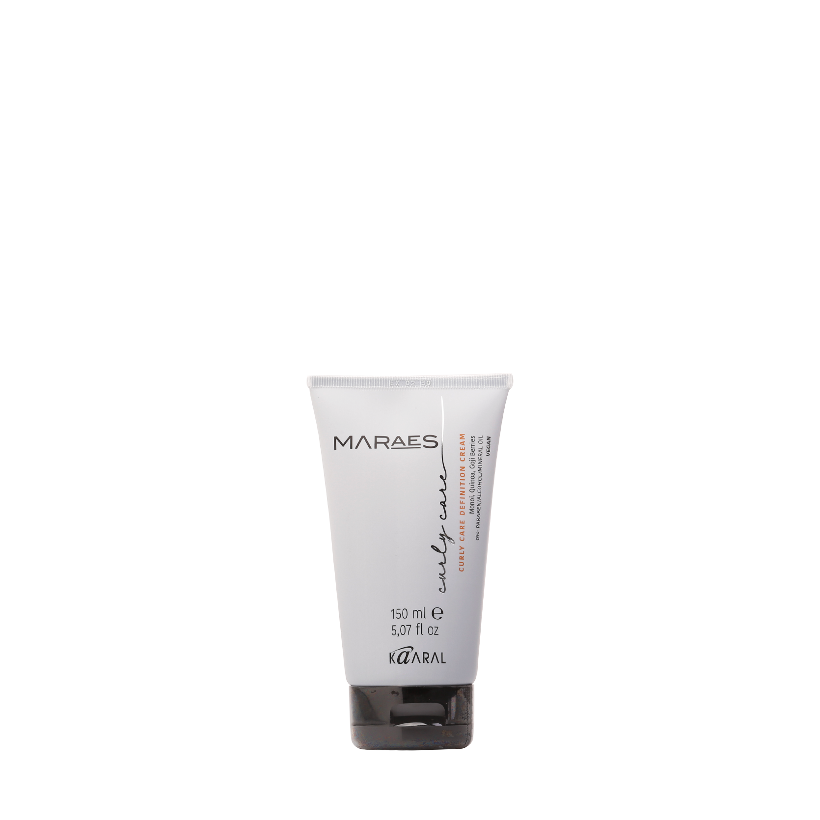 Small white Maraes squeeze tube on a black background