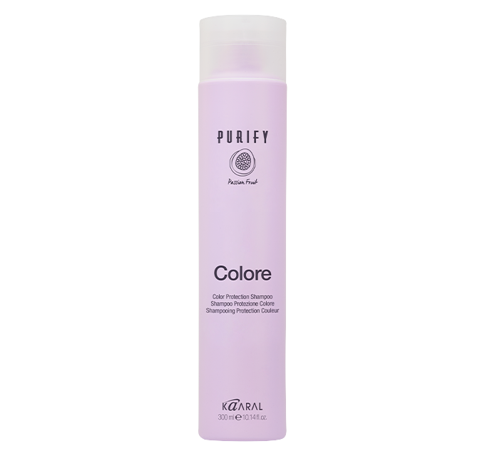 Pink Purify Colore bottle on a black background