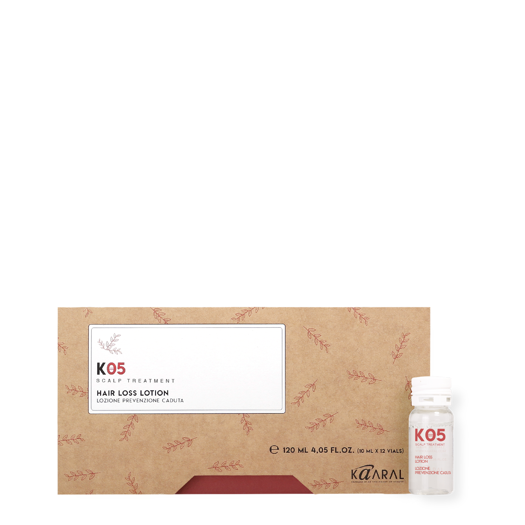 Kaaral K05 Hair Loss Lotion box with a single vial