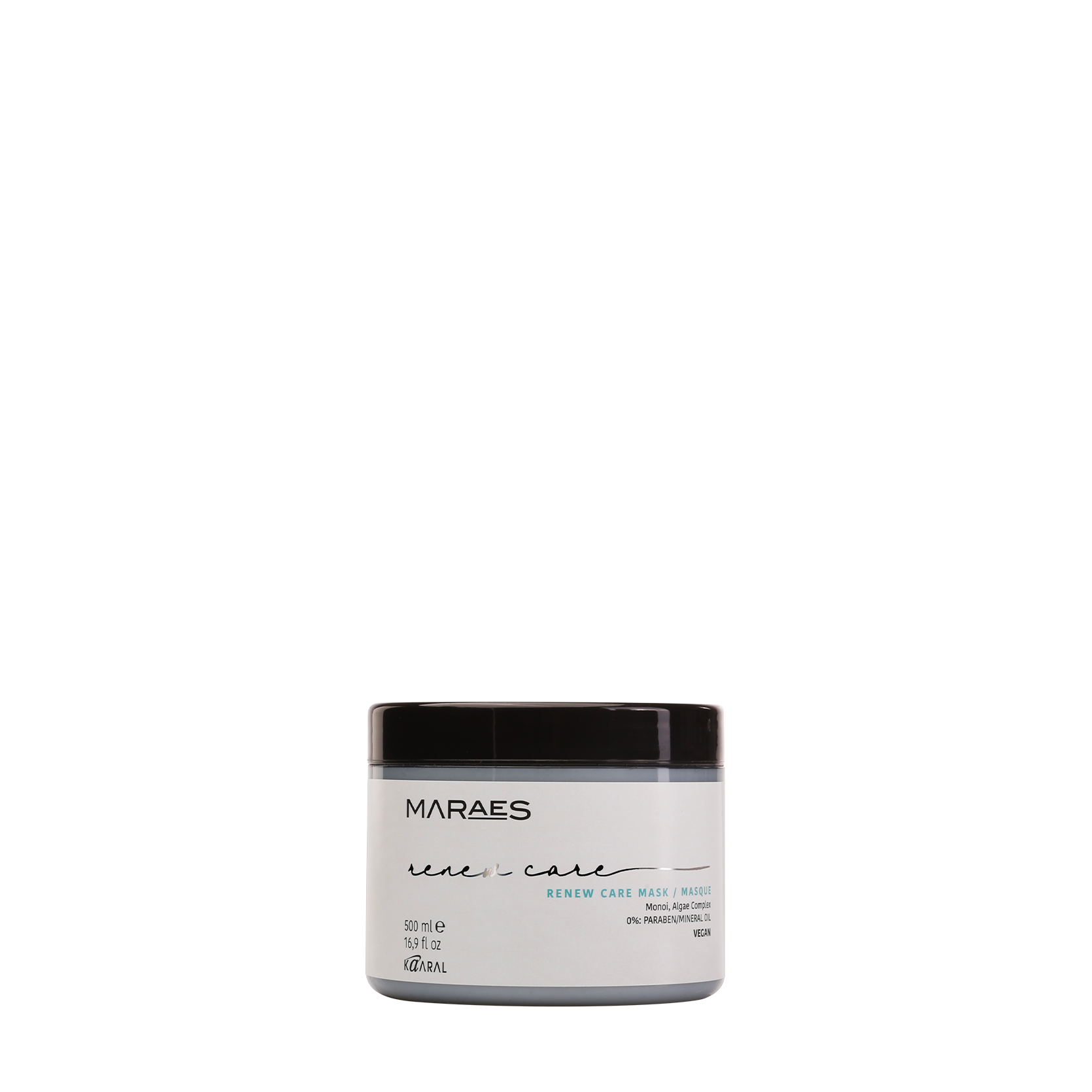 Small clear cosmetic jar on a black background