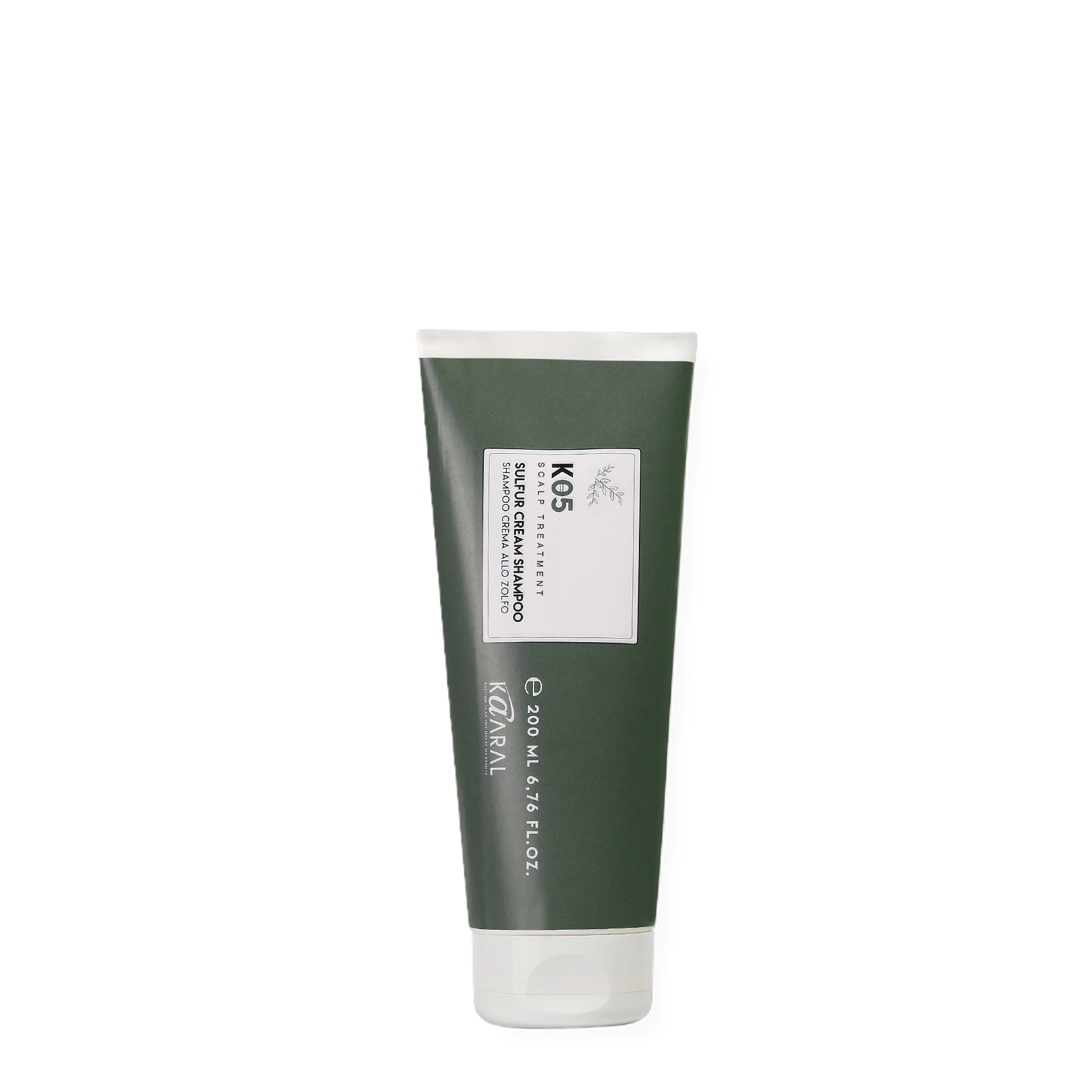 Green haircare squeeze tube on a black background