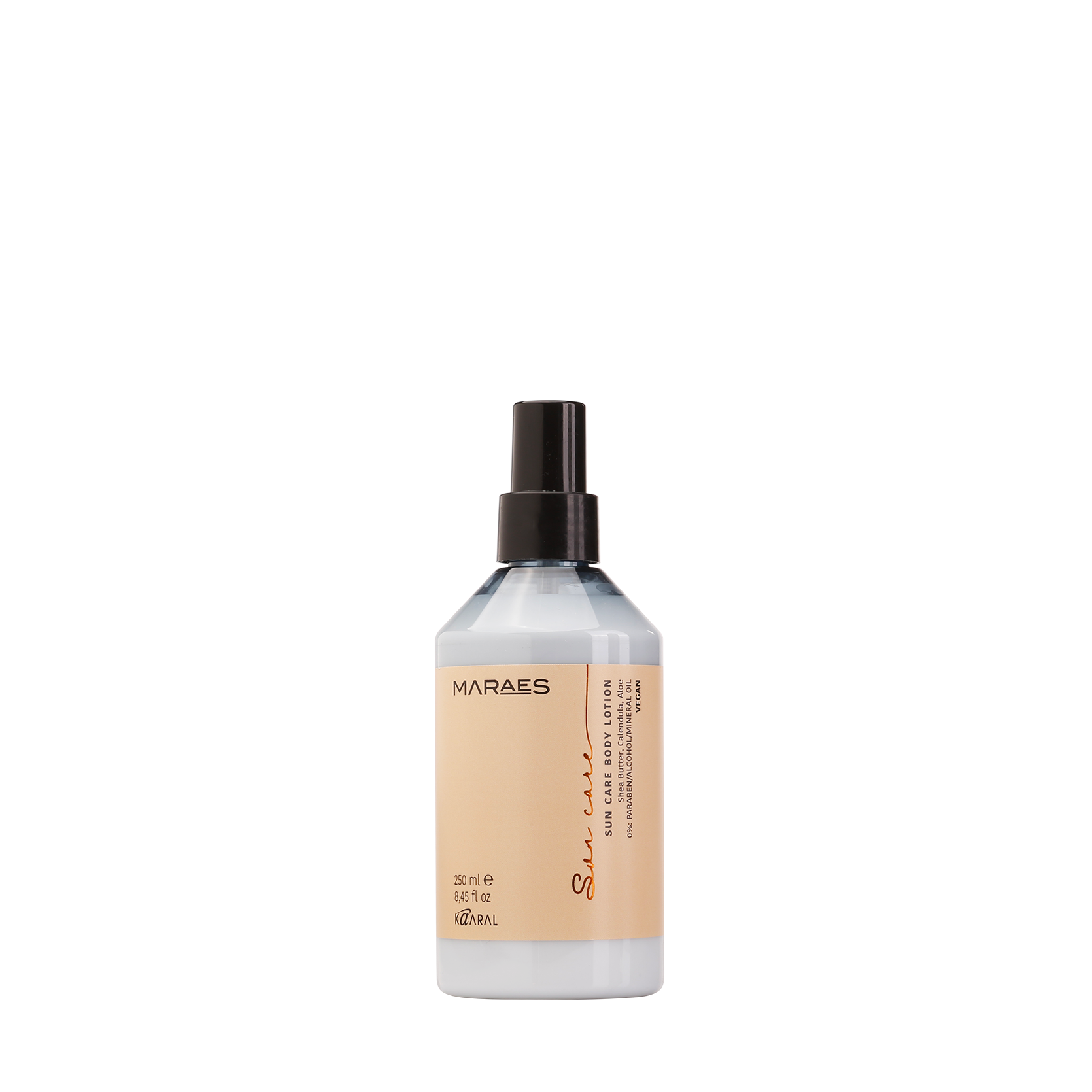 Amber Maraes pump bottle on a black background