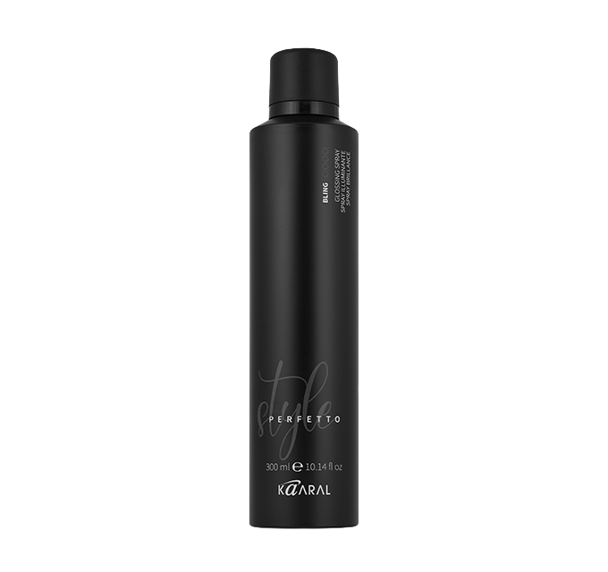 Tall black hair styling bottle on a black background