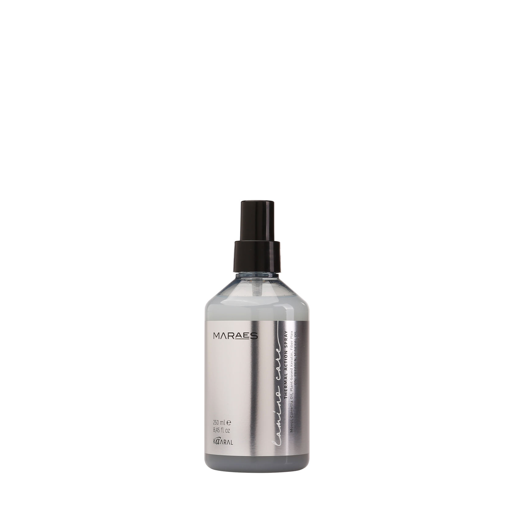 Clear spray bottle on a black background