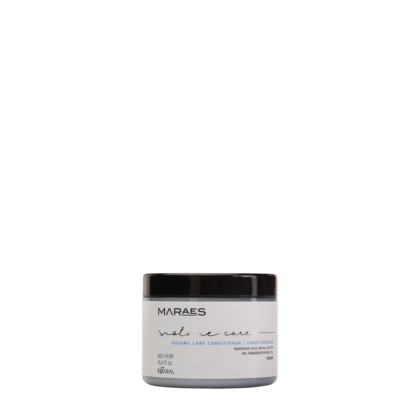 Small white Maraes cosmetic jar on a black background